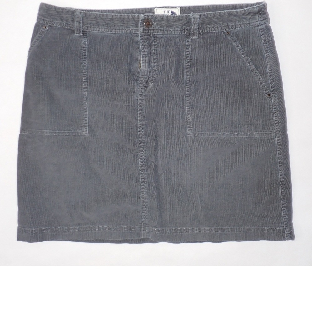 The North Face Womens Gray Corduroy Skirt Size L Casual Outdoor Gorpcore